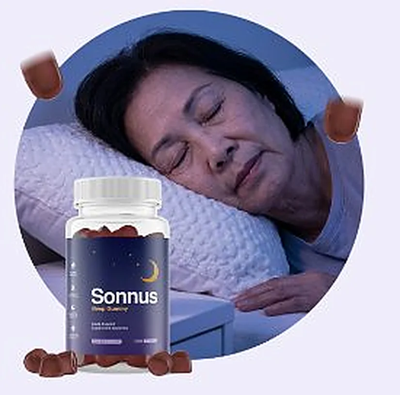 Woman sleeping deeply with Sonnus on the nightstand